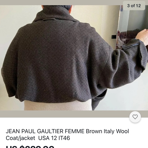 JEAN PAUL GAULTIER vintage Brown ItalyCoat jacket US 6-14 Fit ALL - Picture 3 of 10